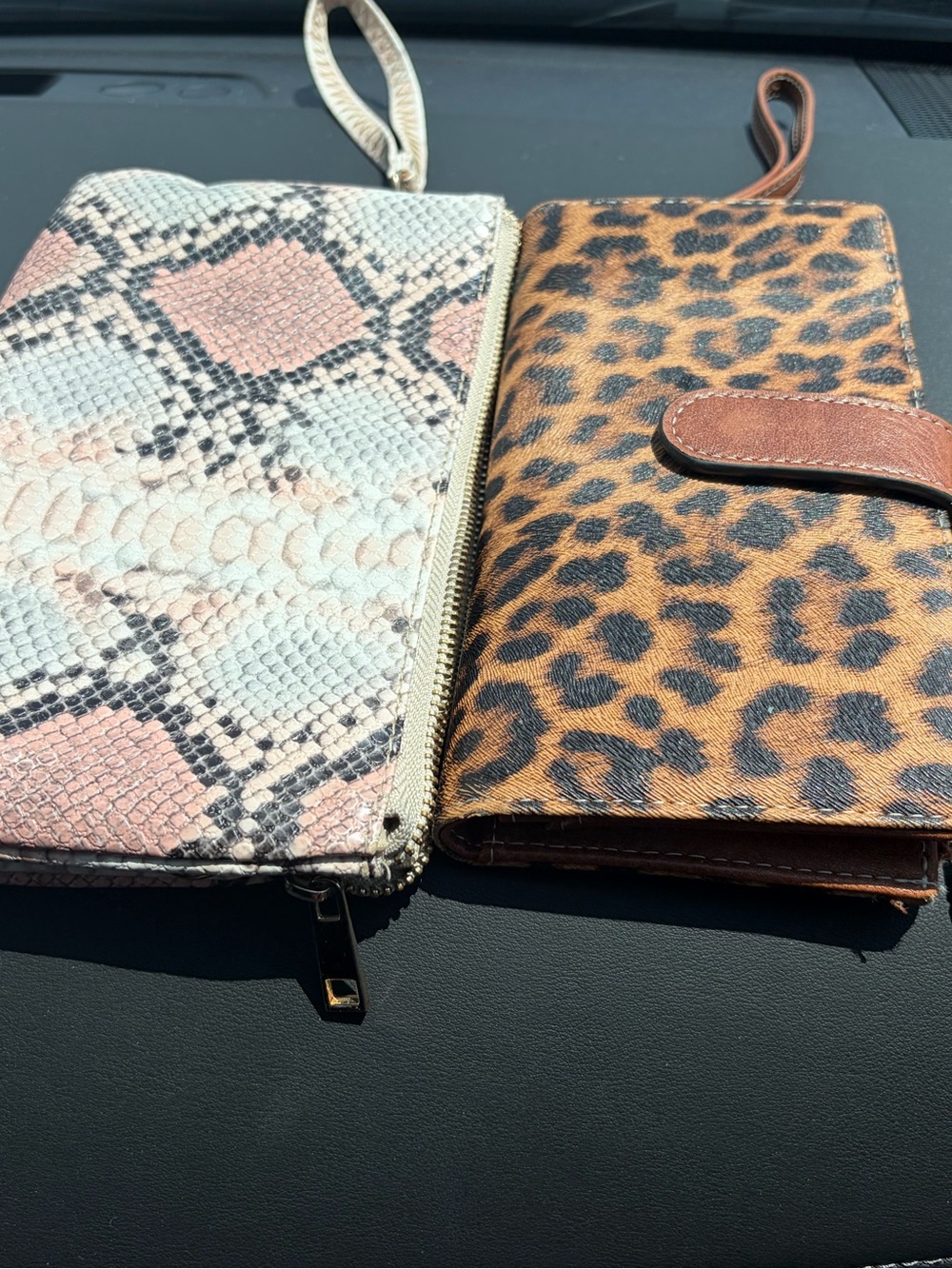 Leopard Print Brown Wristlet Wallet - Women's Accessory